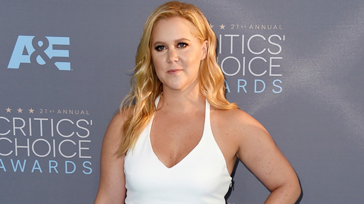 FILE -In this Jan. 17, 2016 file photo, Amy Schumer arrives at the 21st annual Critics' Choice Awards in Santa Monica, Calif. Schumer says in an essay published Friday, Oct. 28, that her Formation video, which shows her singing and dancing to the Beyoncé song alongside Goldie Hawn, Wanda Sykes and Joan Cusack, is not a parody, but a tribute approved by Beyoncé and Jay Z.  (Photo by Jordan Strauss/Invision/AP, File)