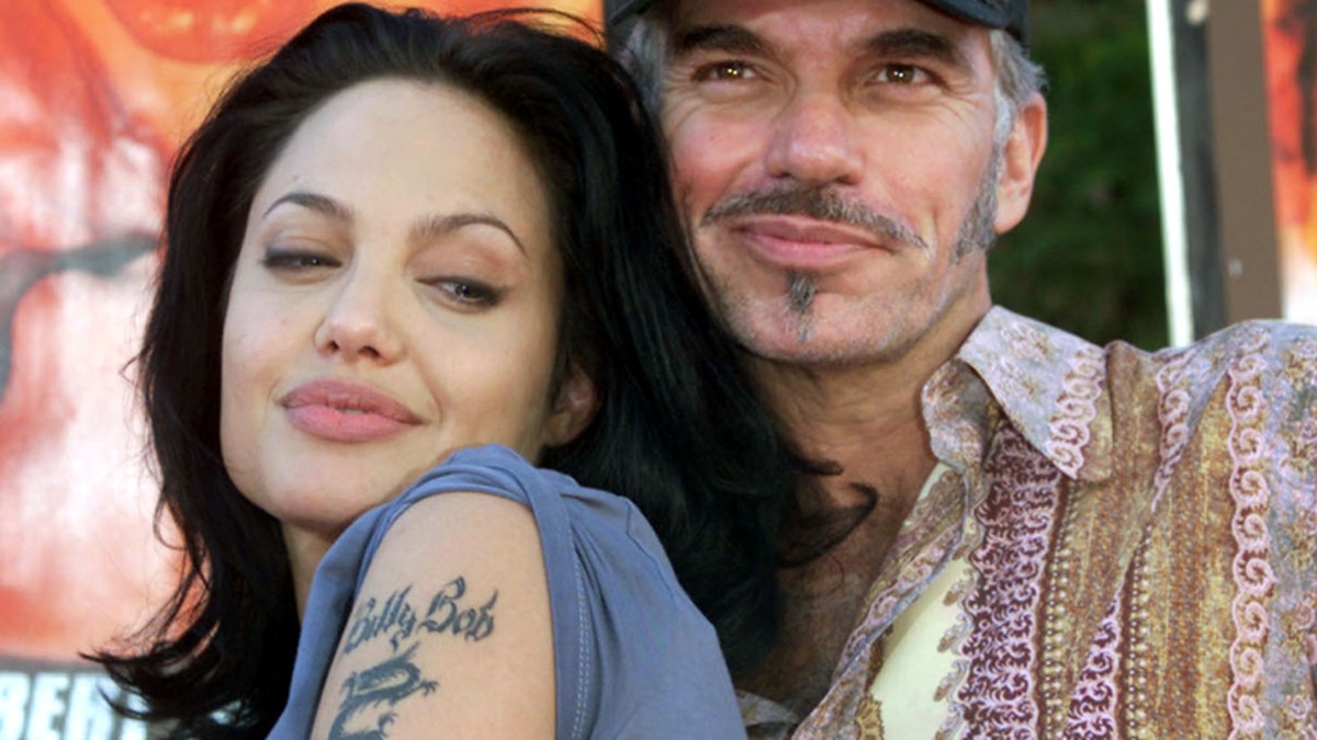 Actress Angelina Jolie, pictured with her then-husband, actor Billy Bob Thornton, on June 5, 2000 at a premiere in Los Angeles.