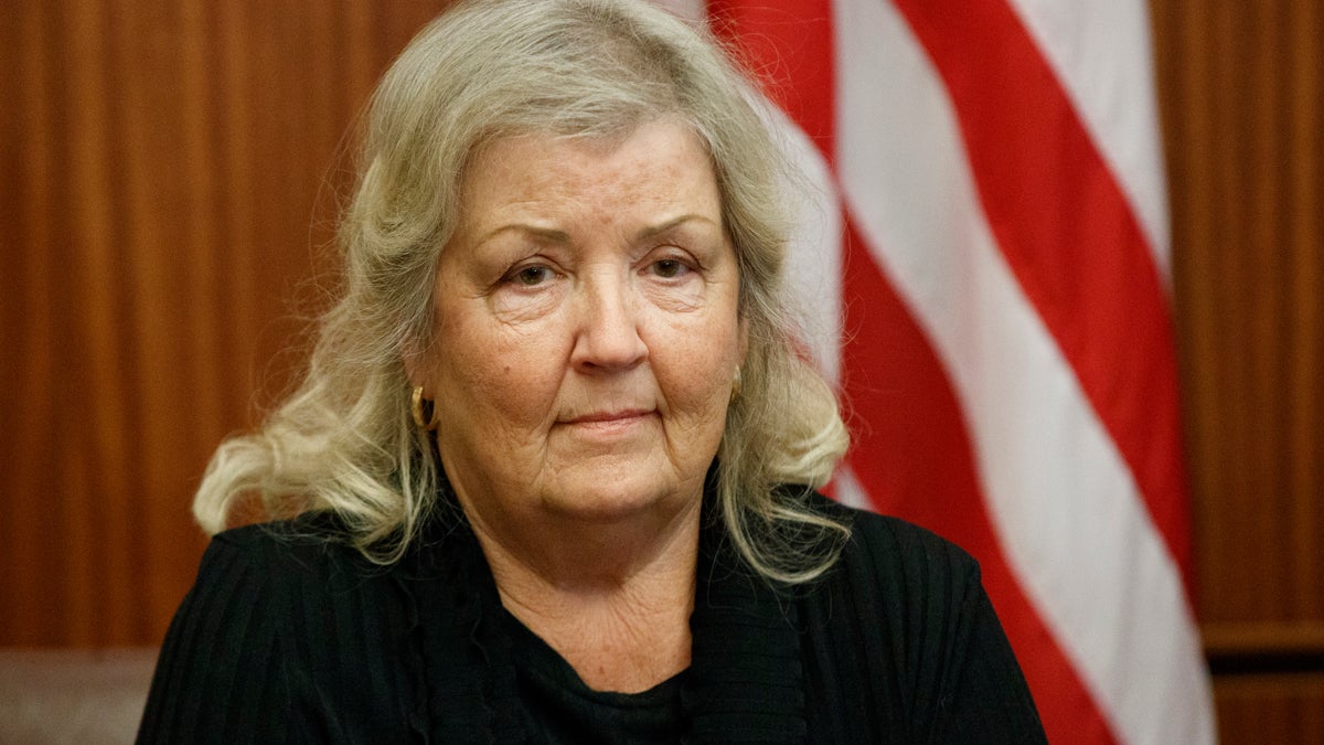 Juanita Broaddrick listens during a meeting with Republican presidential candidate Donald Trump and Paula Jones, Kathy Shelton, and Kathleen Willey, before the second presidential debate with democratic presidential candidate Hillary Clinton at Washington University, Sunday, Oct. 9, 2016, in St. Louis. (AP Photo/ Evan Vucci)