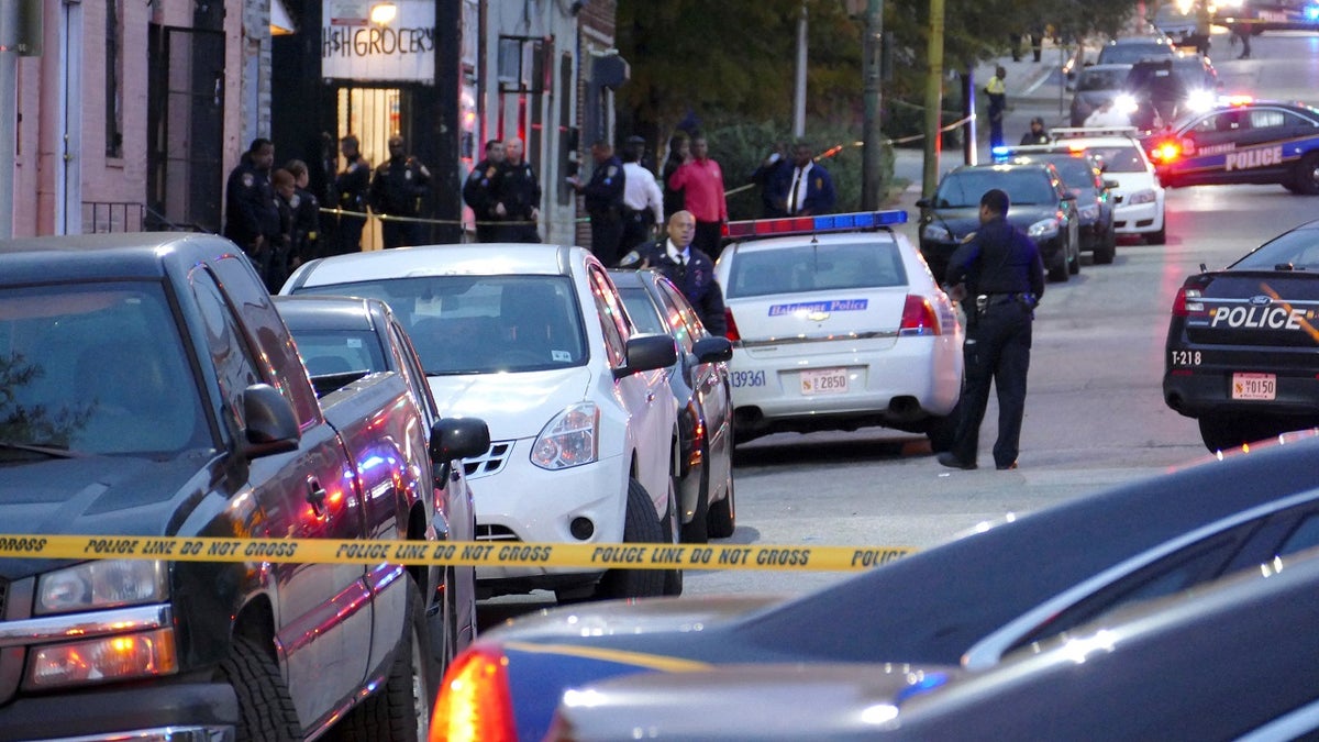 Baltimore police at crime scene