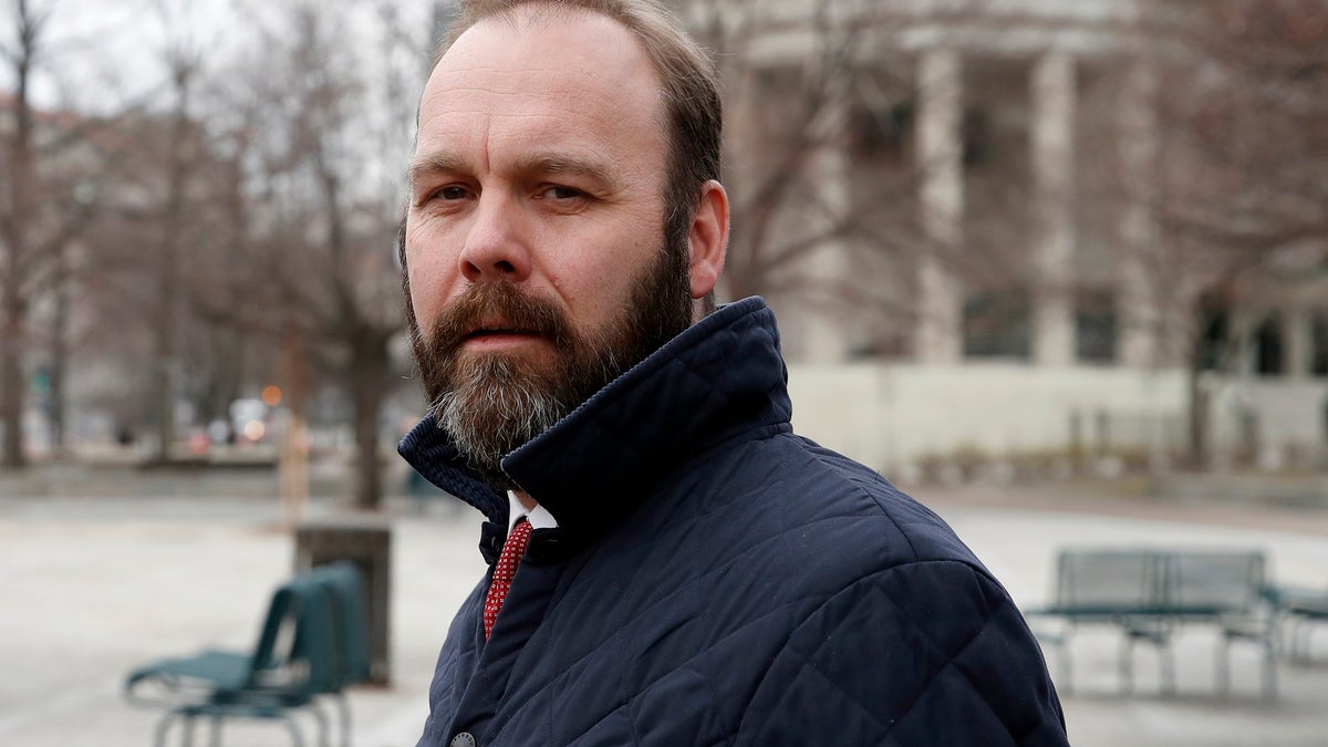 Rick Gates departs Federal District Court, Wednesday, Feb. 14, 2018, in Washington. Paul Manafort, the former campaign chairman for President Donald Trump, and his business associate Rick Gates were in federal court on Wednesday for a routine status conference. Both were indicted in October on charges stemming from foreign lobbying work in Ukraine. (AP Photo/Alex Brandon)