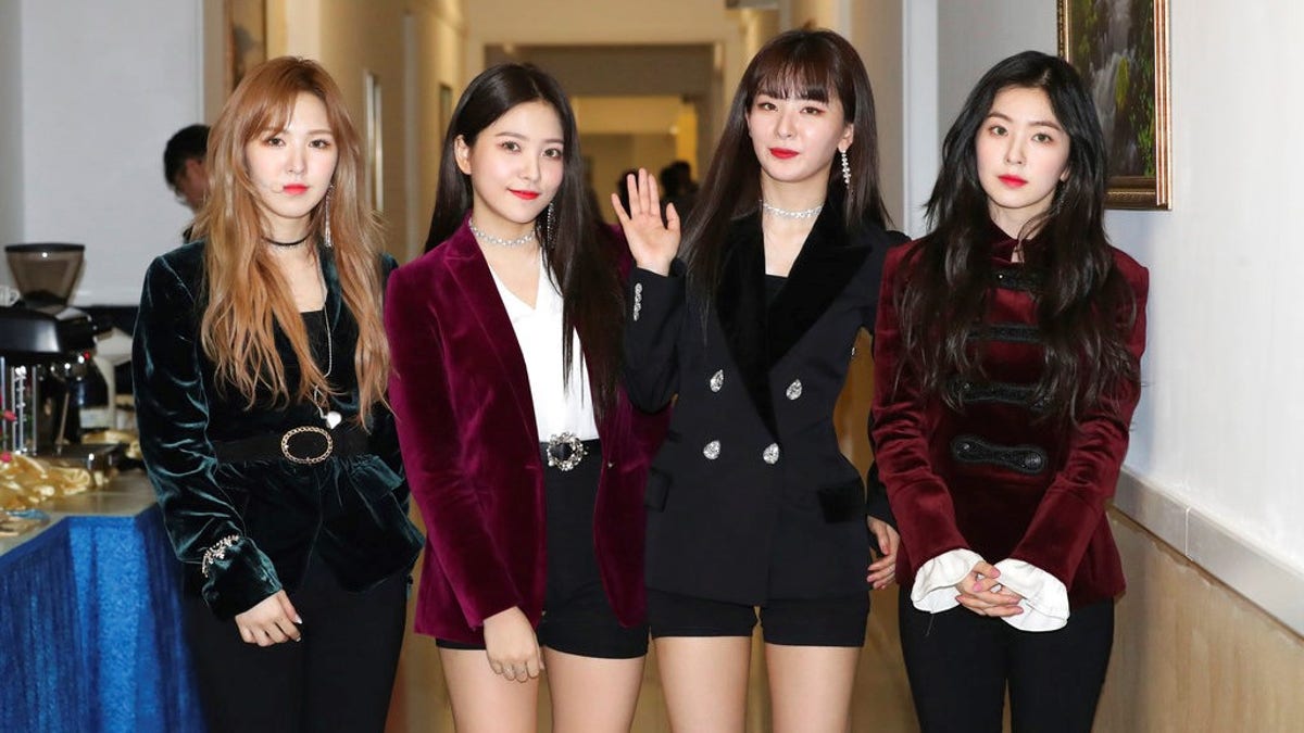 South Korean girl band Red Velvet is seen after their performance in Pyongyang, North Korea, Sunday, April 1, 2018. South Korean media say North Korean leader Kim Jong Un has watched a rare performance by South Korean pop stars visiting Pyongyang. (Korea Pool via AP)