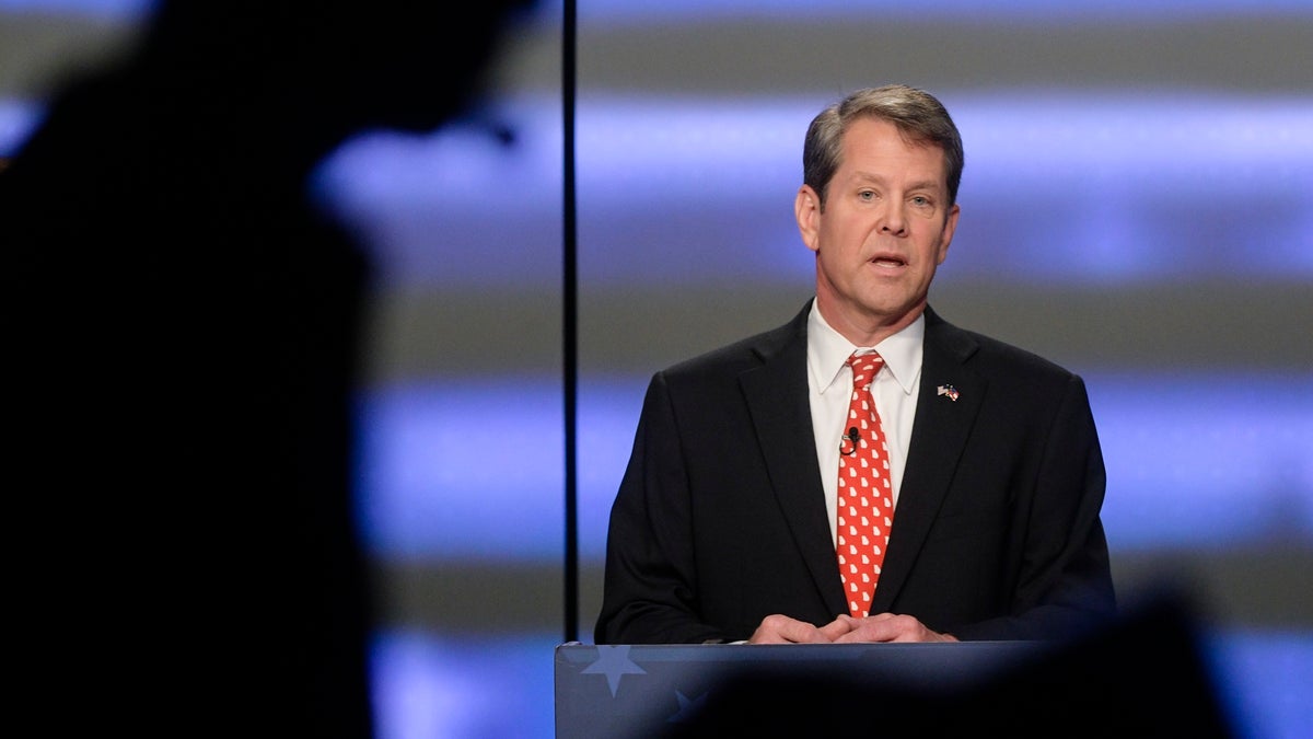 Georgia Republican gubernatorial candidate Brian Kemp participates in a debate Sunday, May 20, 2018, in Atlanta. (AP Photo/John Amis)