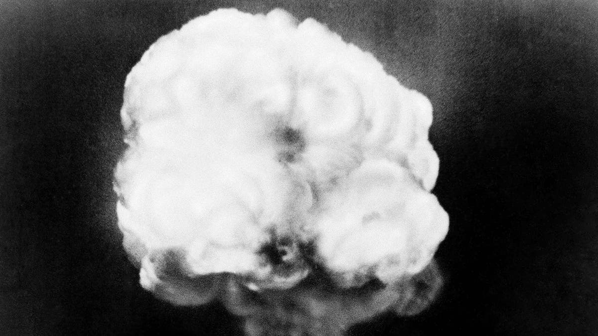 FILE - This July 16, 1945 photo, shows the mushroom cloud of the first atomic explosion at Trinity Test Site, New Mexico. The National Cancer Institute says its long-anticipated study into the cancer risks of New Mexico residents living near the site of the world's first atomic bomb test likely will be published in 2019. Institute spokesman Michael Levin told The Associated Press that researchers are examining data on diet and radiation exposure and expect to finish the study by early next year. (AP Photo, File)