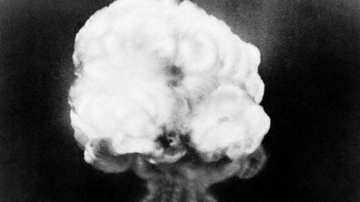 FILE - This July 16, 1945 photo, shows the mushroom cloud of the first atomic explosion at Trinity Test Site, New Mexico. The National Cancer Institute says its long-anticipated study into the cancer risks of New Mexico residents living near the site of the world's first atomic bomb test likely will be published in 2019. Institute spokesman Michael Levin told The Associated Press that researchers are examining data on diet and radiation exposure and expect to finish the study by early next year. (AP Photo, File)