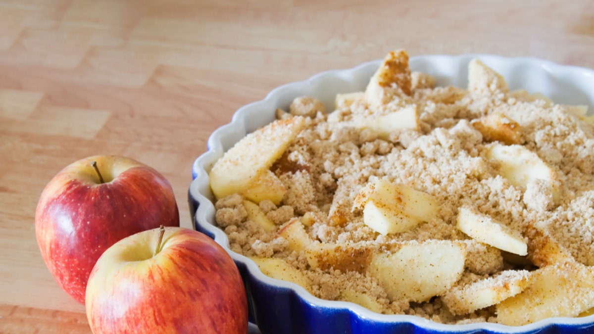 Delicious home made apple crumble