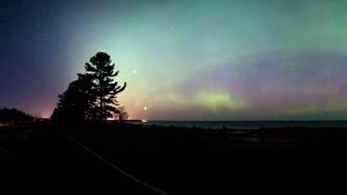 April 24, 2012: Northern lights on the horizon.