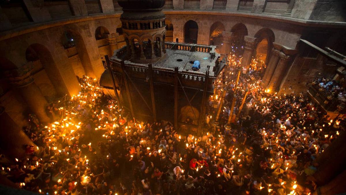 Christian Orthodox holy fire holy sepulchre jesus