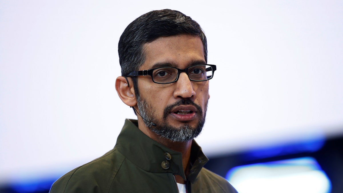Google CEO Sundar Pichai speaks on stage during the annual Google I/O developers conference in Mountain View, California, May 8, 2018. REUTERS/Stephen Lam - RC18633ABA80