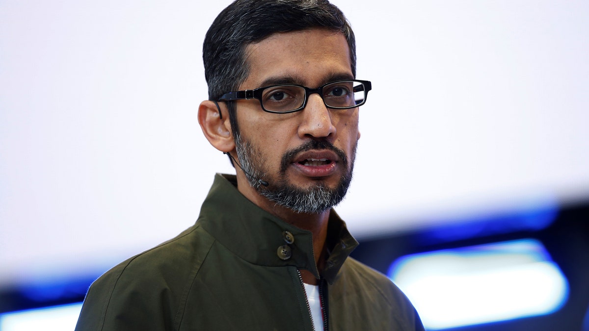 Google CEO Sundar Pichai speaks on stage during the annual Google I/O developers conference in Mountain View, California, May 8, 2018. REUTERS/Stephen Lam - RC18633ABA80