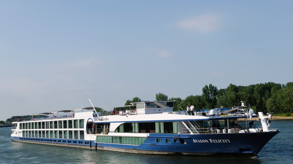 The Avalong Felicity River Cruise ship traveling on the Rhine River near the city of Speyer, Germany.