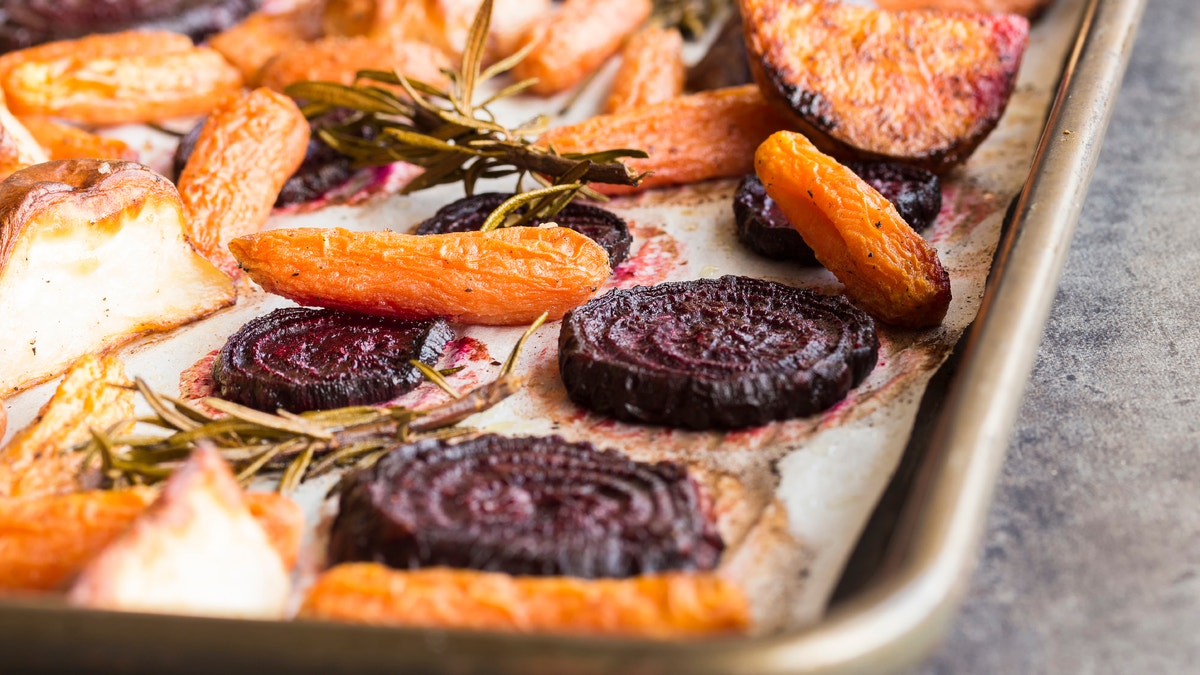 Rosemary roasted root vegetables