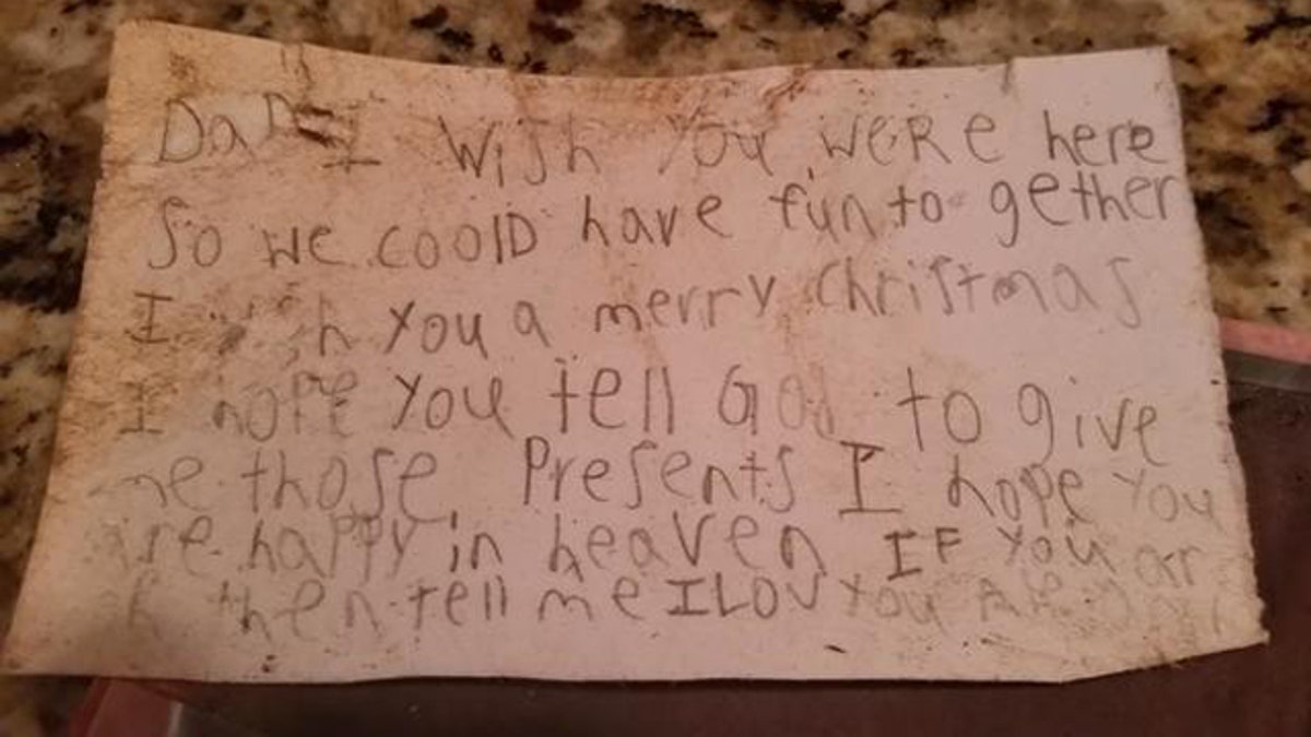 family of little boy's heartbreaking note sent to heaven