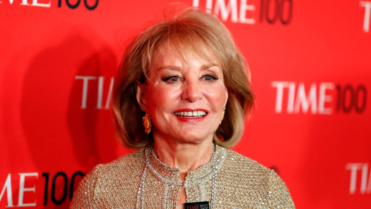 Journalist Barbara Walters arrives for the Time 100 gala celebrating the magazine's naming of the 100 most influential people in the world for the past year, in New York, April 23, 2013. REUTERS/Lucas Jackson (UNITED STATES - Tags: ENTERTAINMENT MEDIA) - RTXYXMO