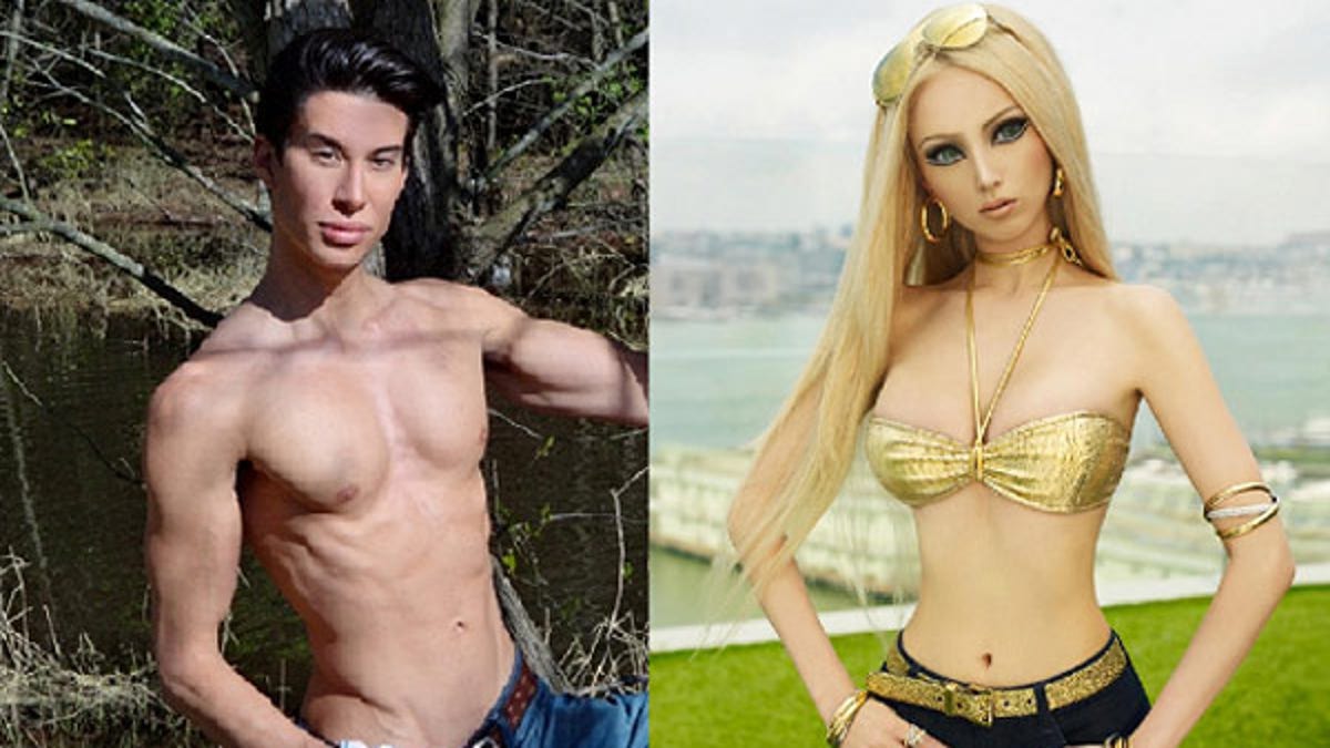 Human barbie and store human ken