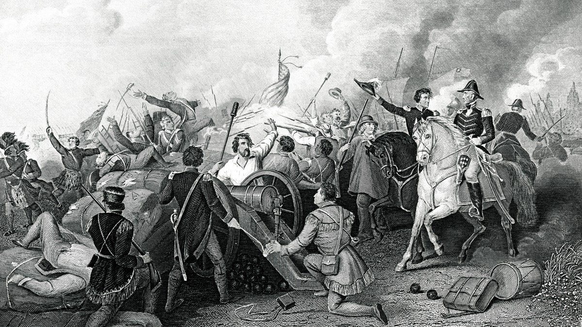 Engraving From 1881 Commemorating The Battle Of New Orleans In 1815 Which Was The Final Major Battle Of The War Of 1812.