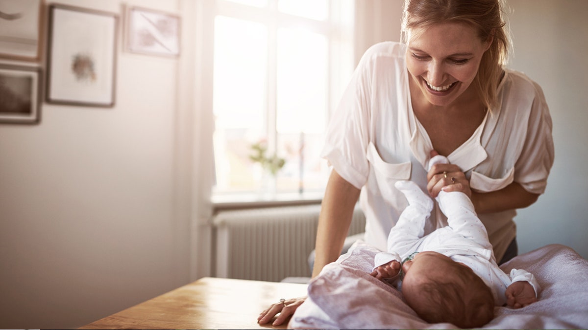 Mom with baby girl