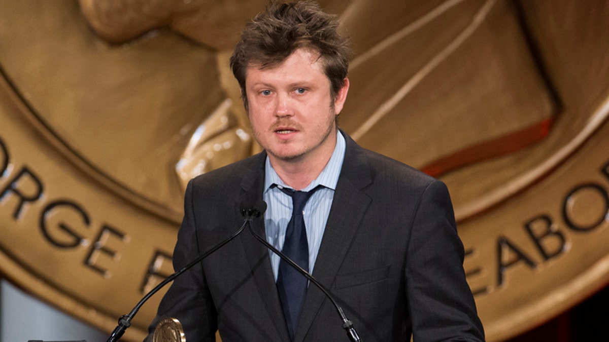 Show runner Beau Willimon addresses the crowd after the show "House of Cards" won a Peabody Award in New York May 19, 2014. The Peabody Awards are awarded annually by the University of Georgia to recognize achievement and meritorious public service in television, radio, and on the internet. REUTERS/Lucas Jackson (UNITED STATES - Tags: MEDIA ENTERTAINMENT) - RTR3PWLS
