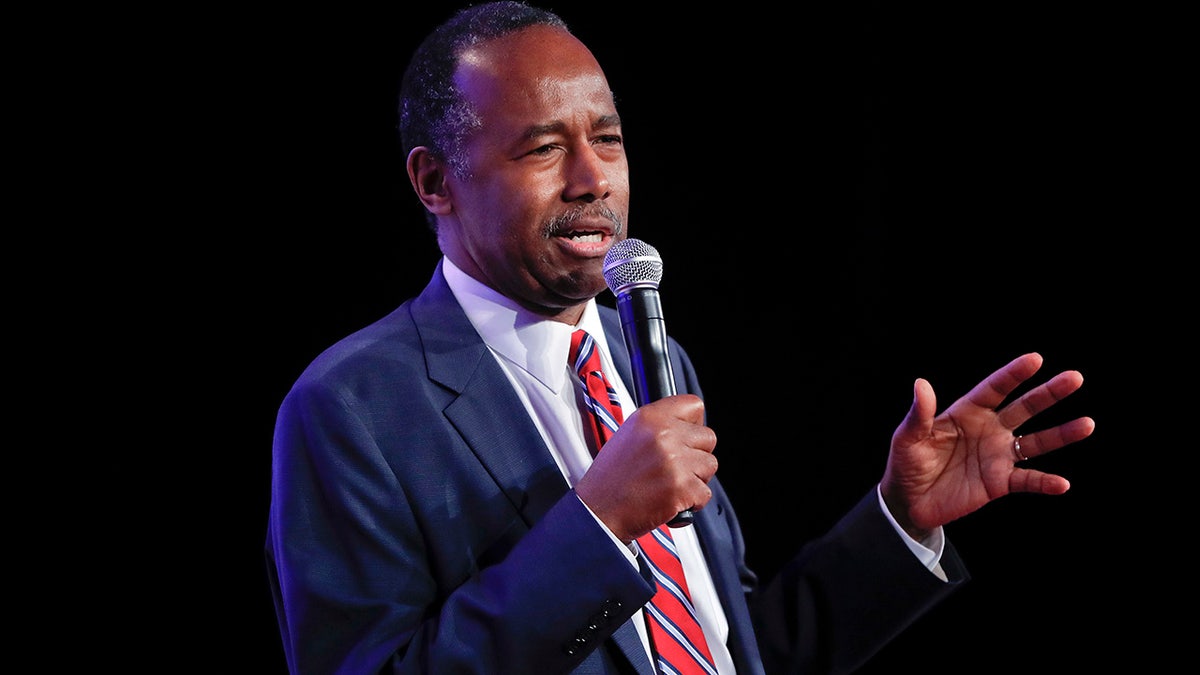 Housing and Urban Development Secretary Ben Carson speaks to the 2018 Values Voter Summit in Washington, Friday, Sept. 21, 2018. (AP Photo/Pablo Martinez Monsivais)