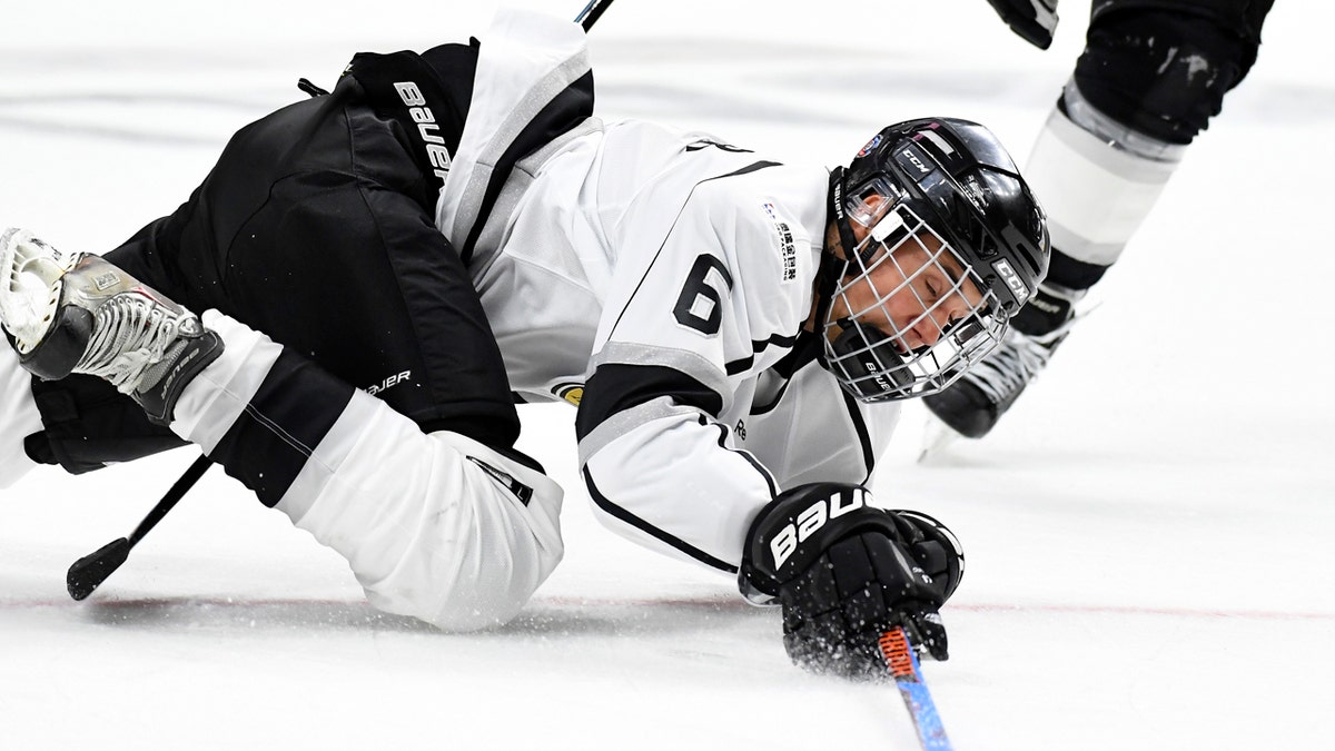 Justin Bieber gets hit, bounces back in celeb hockey game