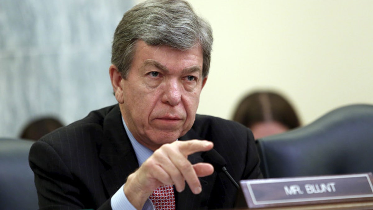 Senator Roy Blunt (R-MO) asks witnesses during the Senate Commerce Science and Transportation Committee hearing on