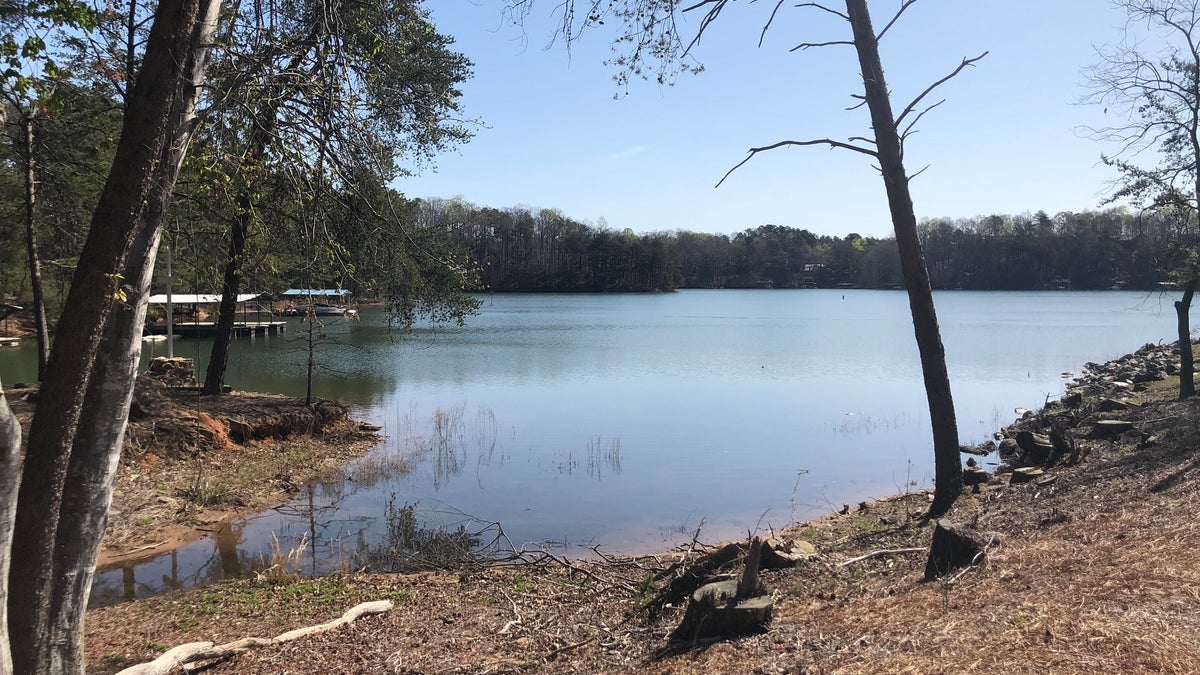 The fishermen fell into Lake Lanier in northern Georgia.