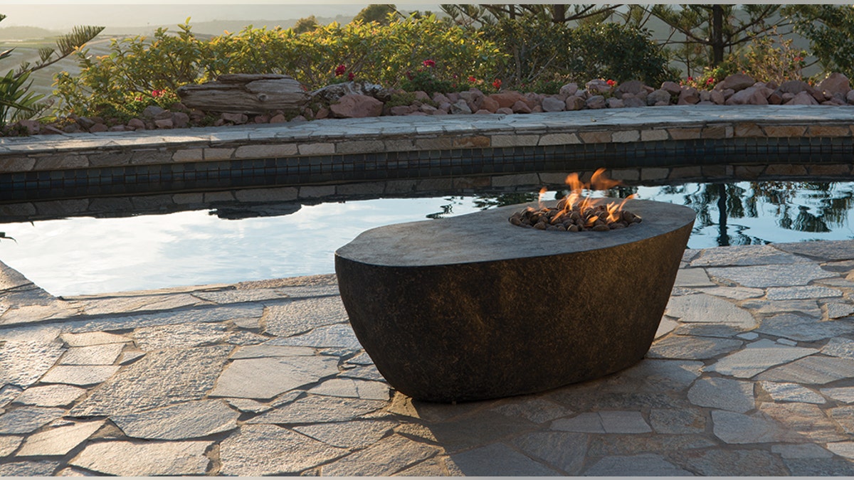 boulder fire pit