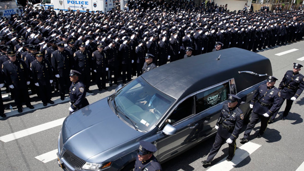 APTOPIX NYPD Officer Shot Funeral
