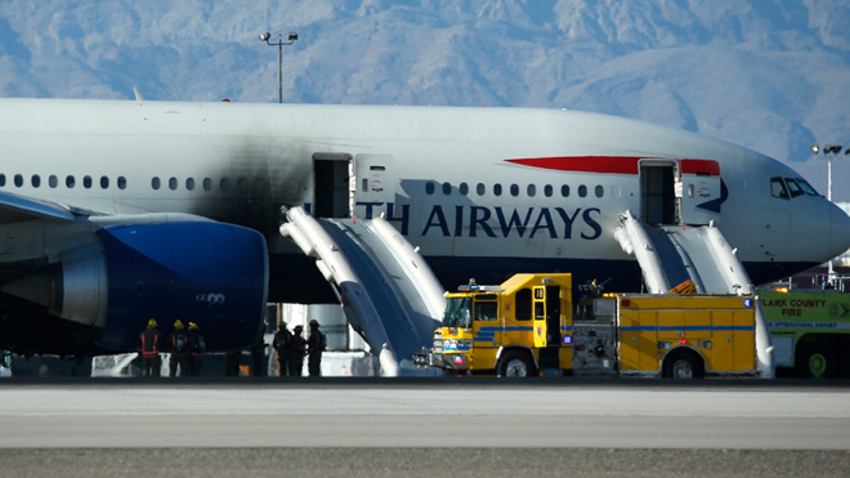 APTOPIX Aircraft Fire Las Vegas