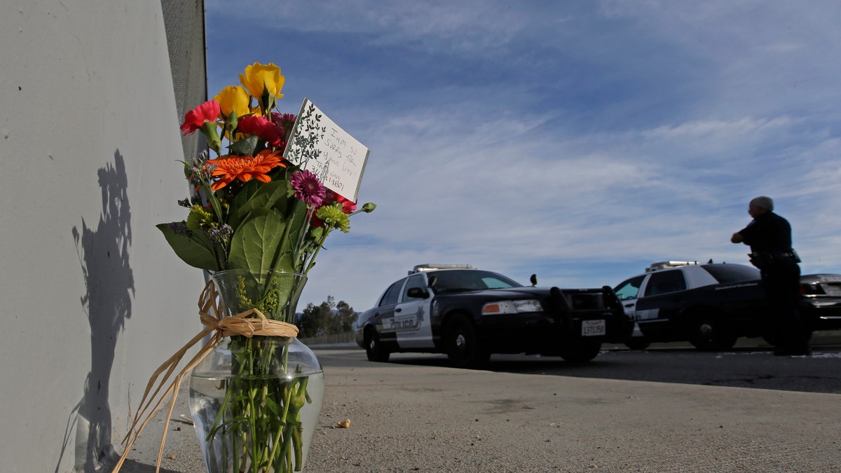 San Bernardino shootings flowers AP