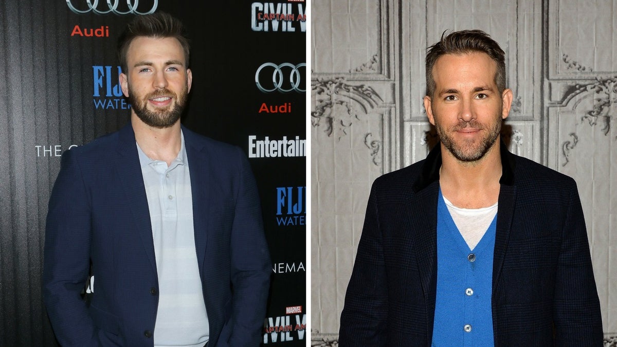split of Chris Evans/Ryan Reynolds Getty Images