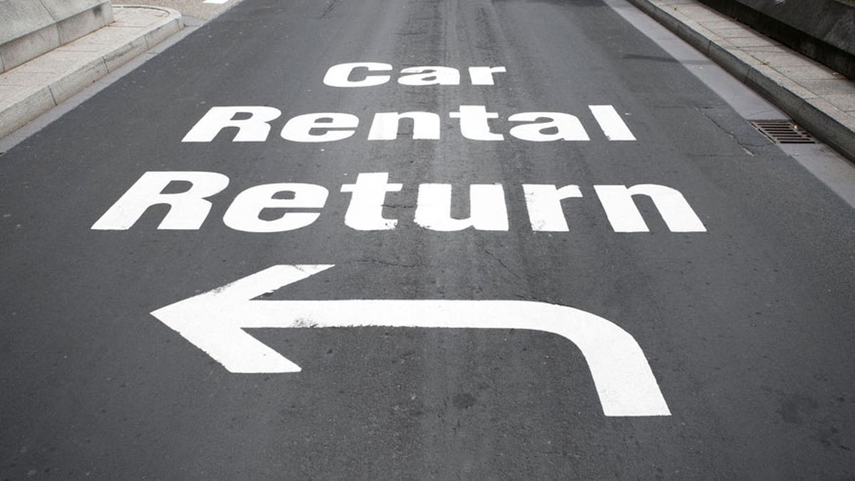 Road marking, car rental return
