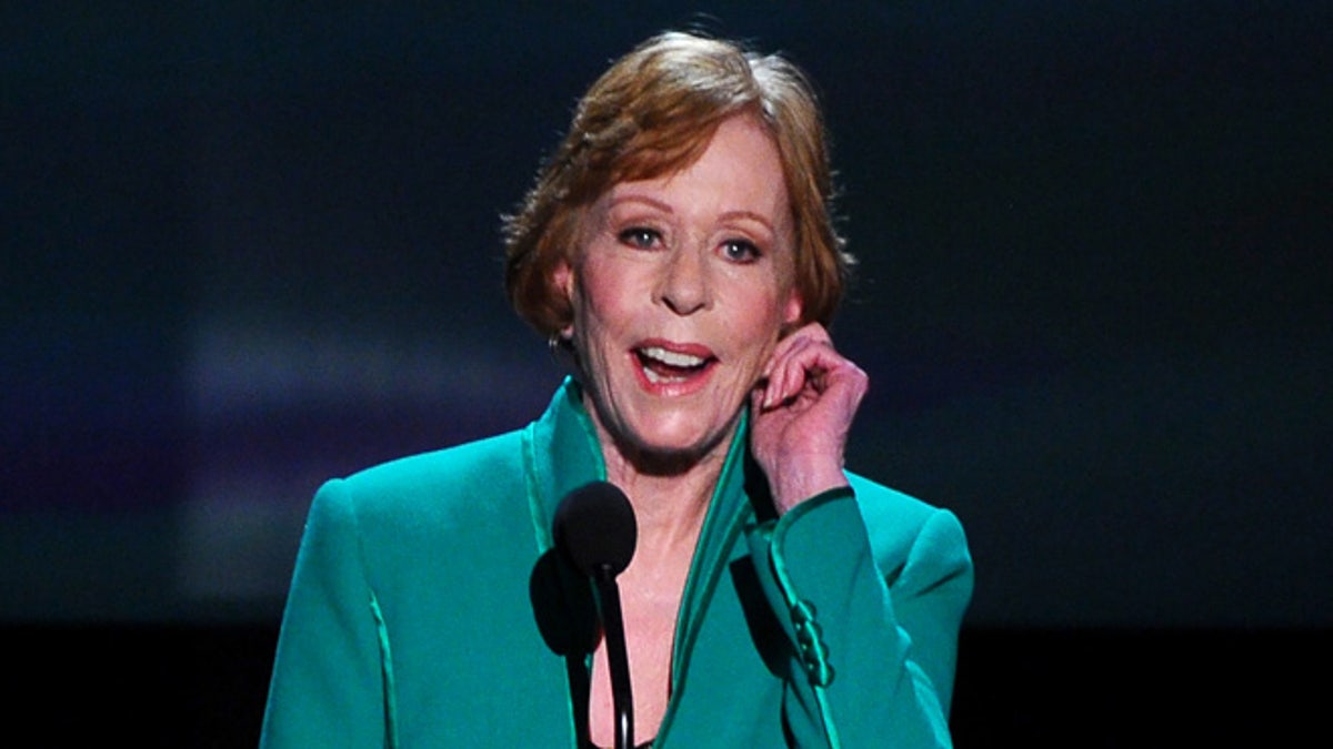 January 30, 2016. Carol Burnett tugs her ear as she accepts the Screen Actors Guild life achievement award at the 22nd annual Screen Actors Guild Awards at the Shrine Auditorium.