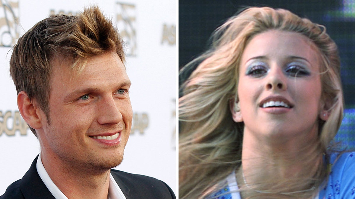 Singers Nick Carter and Melissa Schuman