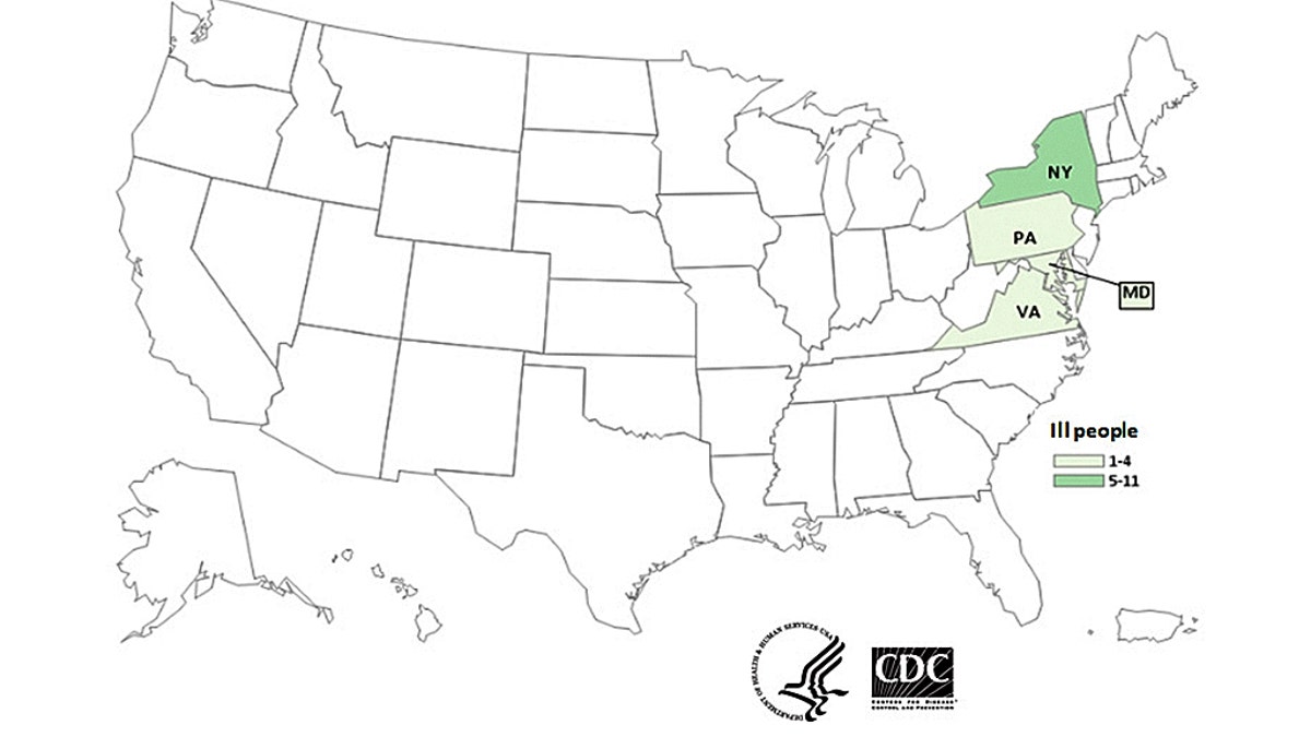 cdc salmonella map