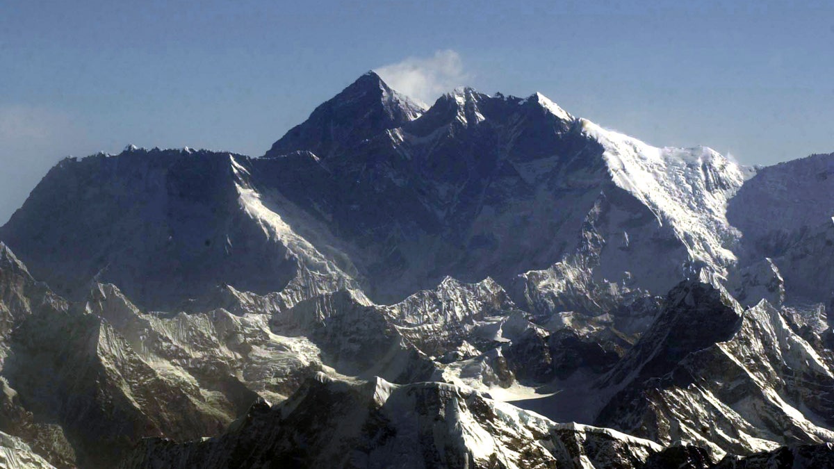 May 6, 2003: In this file photo, Mount Everest, the world's tallest mountain situated in the Nepal-Tibet border as seen from an airplane. (AP)