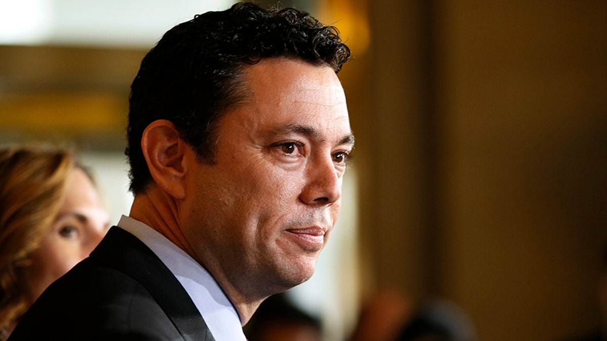 Representative Jason Chaffetz (R-UT), a candidate for Speaker of the U.S. House of Representatives, speaks to the media after leaving the Republican Caucus meeting on Capitol Hill in Washington, October 8, 2015. REUTERS/Jim Bourg - TB3EBA81DWR2B