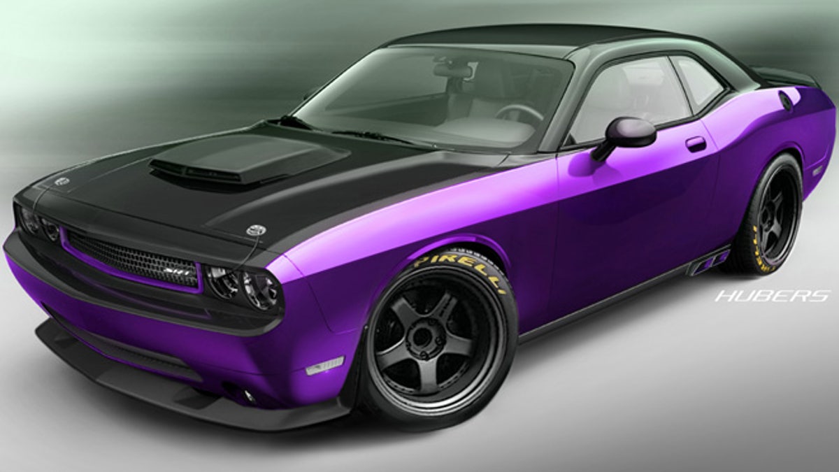 Mopar and SRT reveal Comedian Jeff Dunhamu2019s Project Ultraviolet vehicle, a customized 2012 Dodge Challenger SRT8, at SEMA