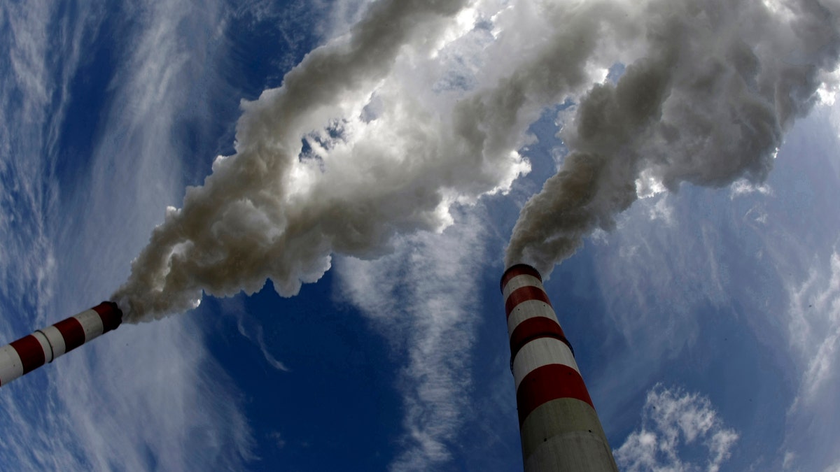 Smoke bellow from the chimneys of Belchatow Power Station, Europe's largest biggest coal-fired power plant, in this May 7, 2009 file photo. The lignite-fired power plant in Belchatow, European Union's biggest polluter, will need to buy up to 20 million tonnes of CO2 emission permits by 2013, its chief Jacek Kaczorowski told Reuters on August 21, 2009. The plant released the equivalent of nearly 31 million tonnes of carbon dioxide into the atmosphere last year, topping by 4 million tonnes its EU-set ceiling as part of the bloc's attempts to curb global warming. To match Interview POLAND-BELCHATOW/ REUTERS/Peter Andrews/Files (POLAND POLITICS ENVIRONMENT ENERGY BUSINESS) - RTR26ZFI