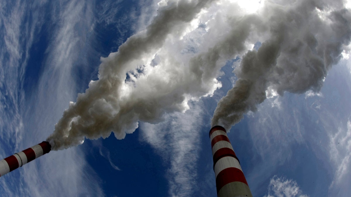 Smoke bellow from the chimneys of Belchatow Power Station, Europe's largest biggest coal-fired power plant, in this May 7, 2009 file photo. The lignite-fired power plant in Belchatow, European Union's biggest polluter, will need to buy up to 20 million tonnes of CO2 emission permits by 2013, its chief Jacek Kaczorowski told Reuters on August 21, 2009. The plant released the equivalent of nearly 31 million tonnes of carbon dioxide into the atmosphere last year, topping by 4 million tonnes its EU-set ceiling as part of the bloc's attempts to curb global warming. To match Interview POLAND-BELCHATOW/ REUTERS/Peter Andrews/Files (POLAND POLITICS ENVIRONMENT ENERGY BUSINESS) - RTR26ZFI