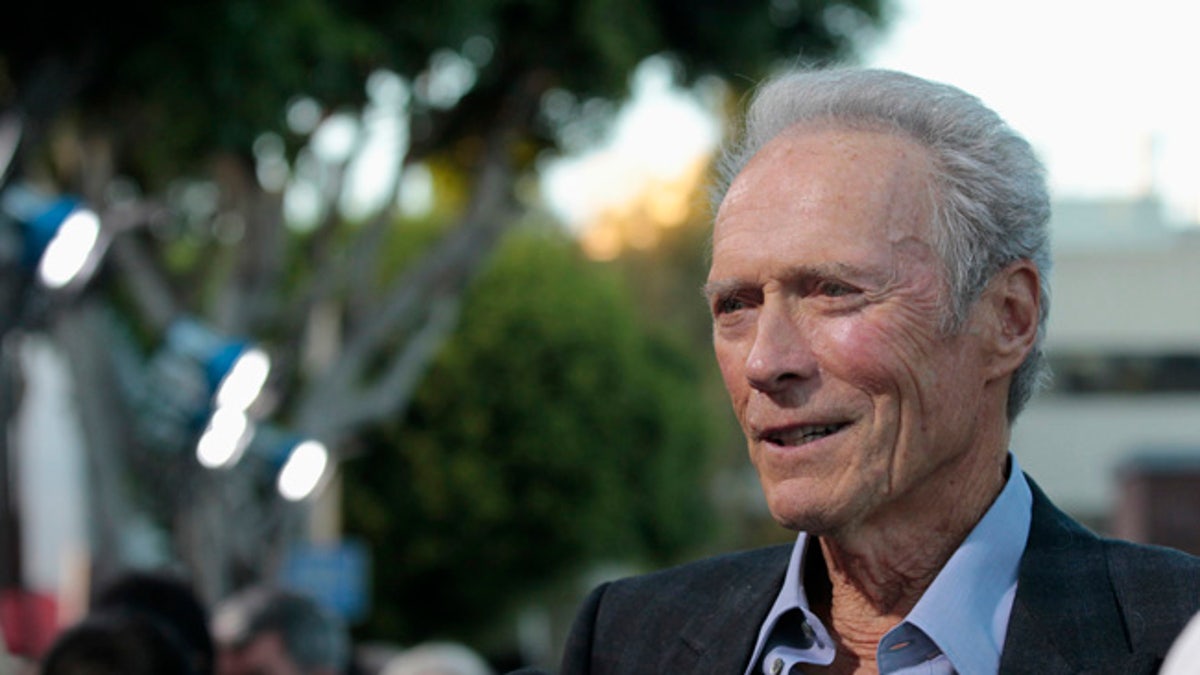 Cast member Clint Eastwood is interviewed at the premiere of 