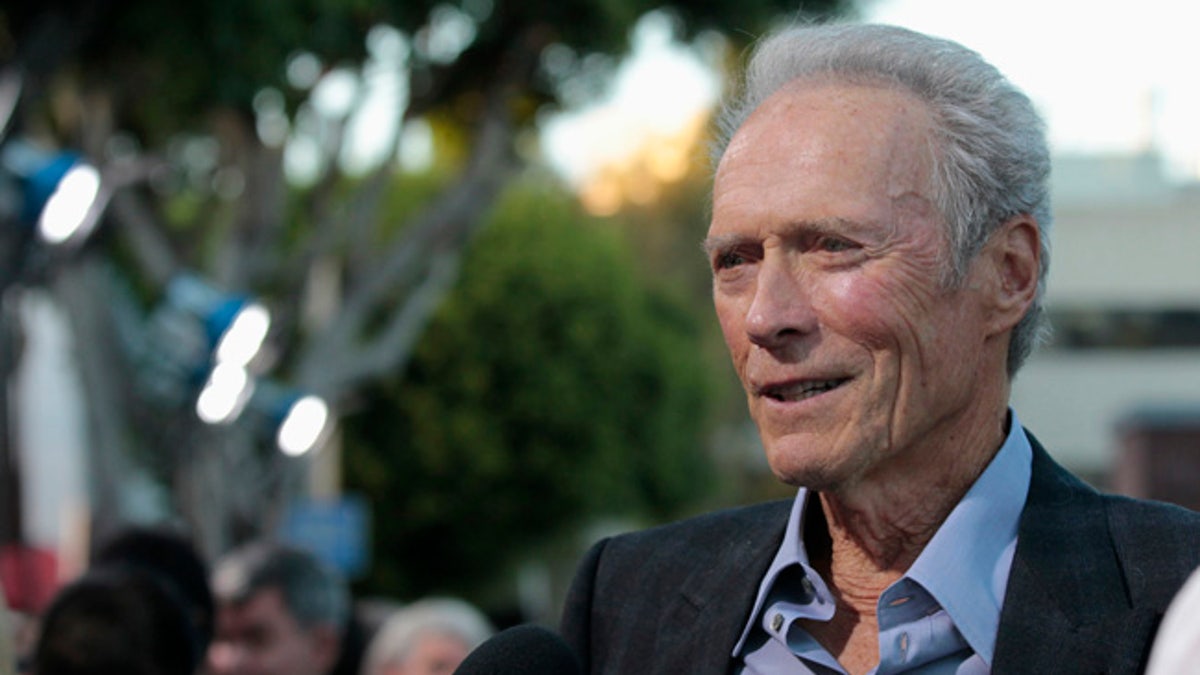 Cast member Clint Eastwood is interviewed at the premiere of 