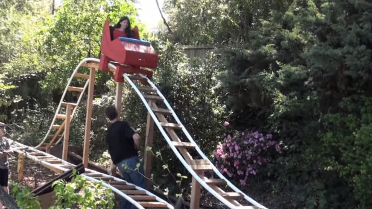 Dad built a DIY roller coaster in his backyard Fox News