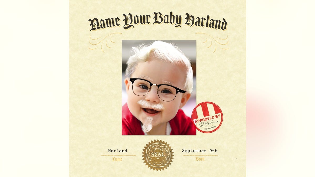name your baby 'harland' kfc