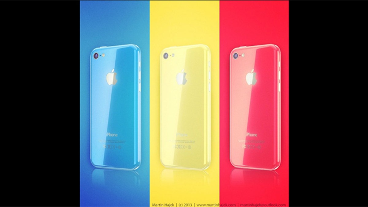 An artist's guess at what a color iPhone 5C might look like.