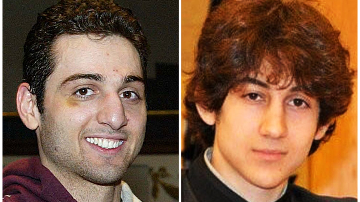 FILE - This combination of undated file photos shows the two brothers the FBI initially said were suspects in the Boston Marathon bombing on Monday, April 15, 2013, Tamerlan Tsarnaev, 26, left, and Dzhokhar Tsarnaev, 19. Suspect Tamerlan Tsarnaev died after a gunfight with police several days later, while Dzhokhar Tsarnaev, was captured and lies in a hospital prison. Three more suspects have been taken into custody in the marathon bombings, police said Wednesday, May 1, 2013. (AP Photo/The Lowell Sun & Robin Young, File)