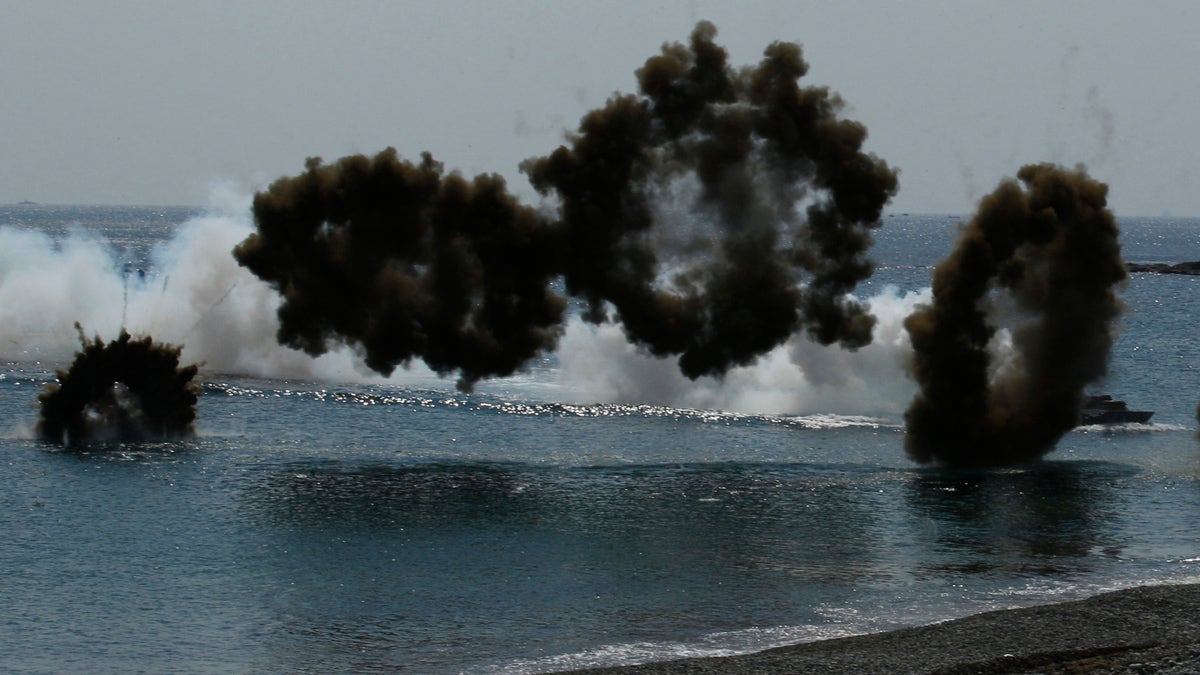 South Korean forces simulate a beach landing alongside the U.S. military