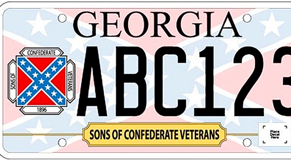 Confederate Flag License Plate Georgia