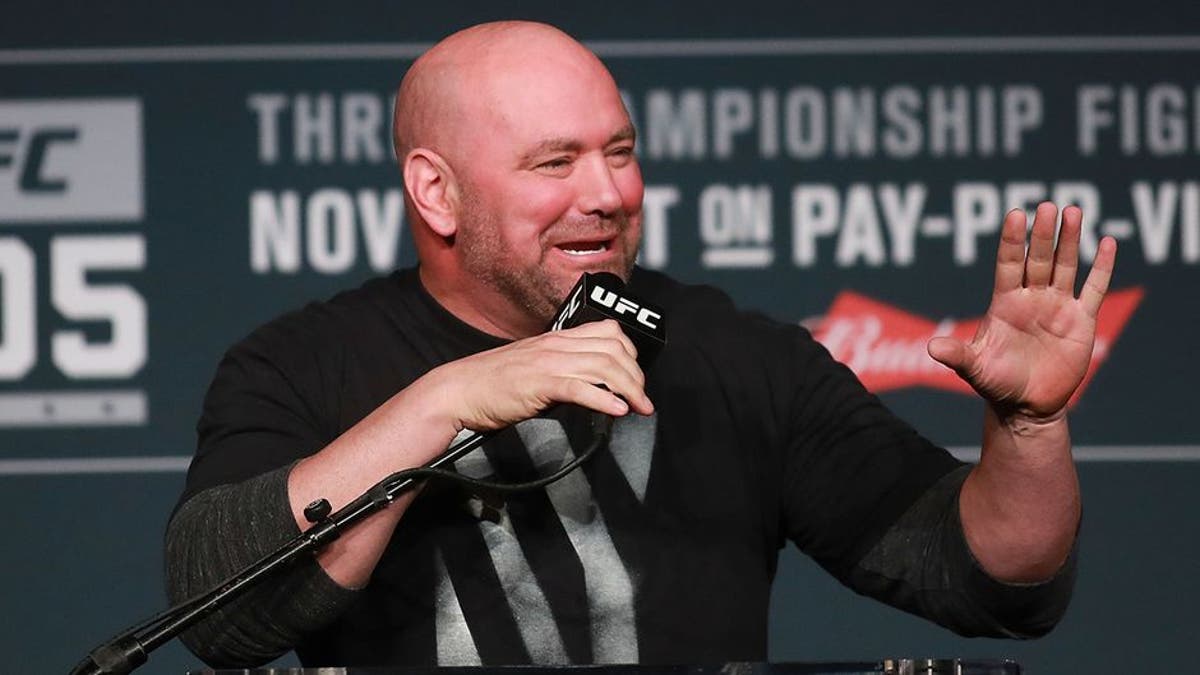 NEW YORK, NY - NOVEMBER 10: UFC president Dana White answers a question during the UFC 205 press conference at The Theater at Madison Square Garden on November 10, 2016 in New York City. (Photo by Michael Reaves/Getty Images)