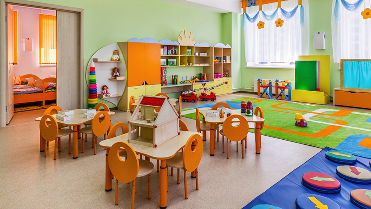 The interior of the new game room in the kindergarten.